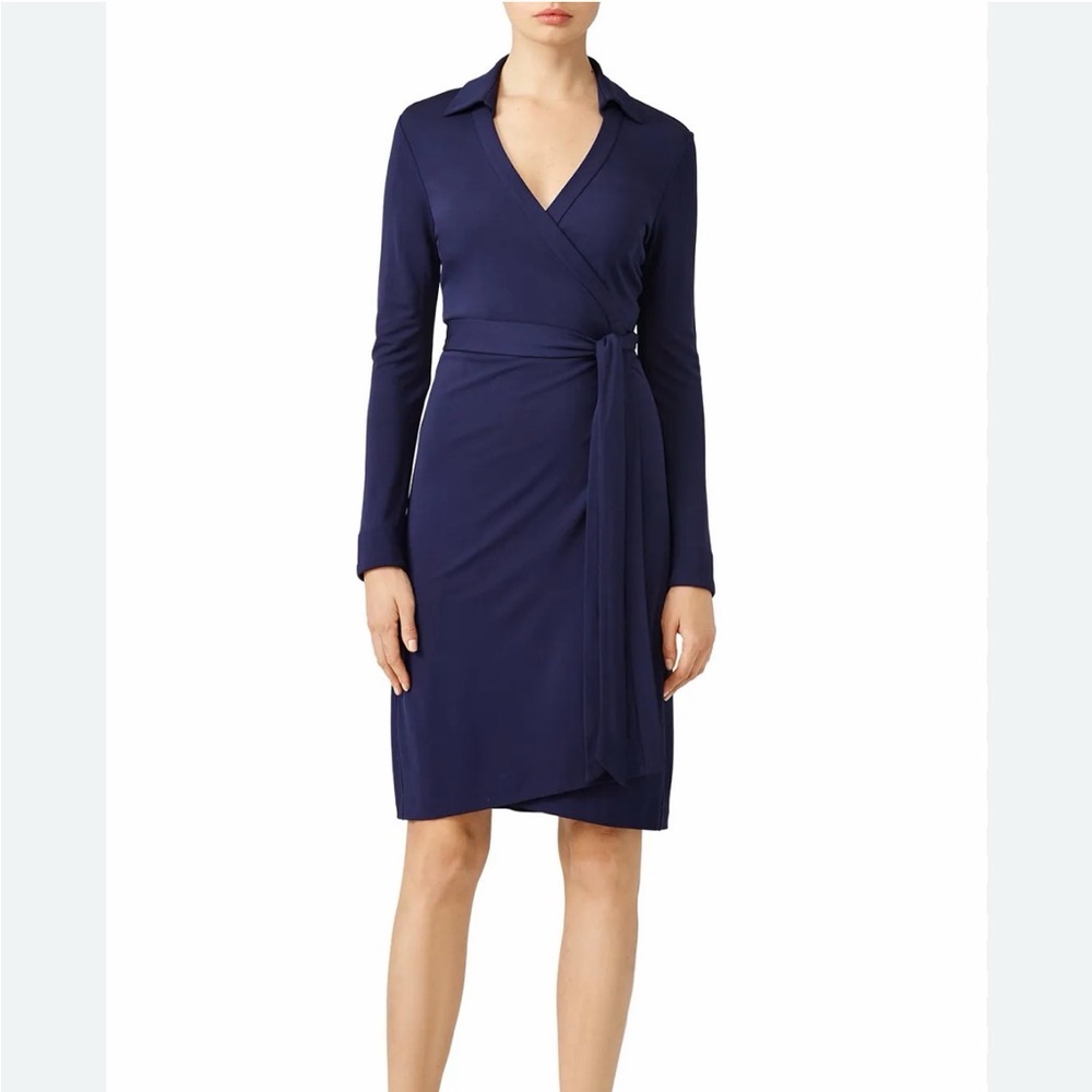 NWT DIANE VON FURSTENBERG CHROME PURPLE DRESS SIZE 4